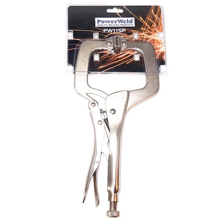 Powerweld Locking C-Clamps with Swivel Pads, 11" PW11SP